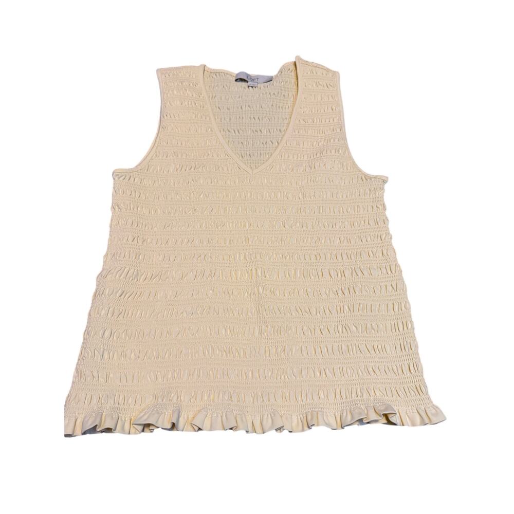 Loft smocked tank top ruffle hem womens medium
